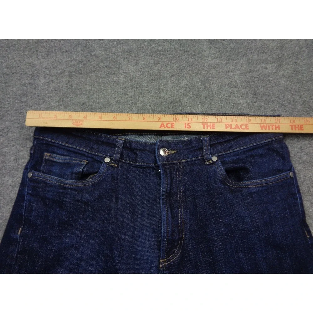 Peter Millar Crown Crafted Mens Dark Indigo Slim Straight Jeans 36x32 Blue